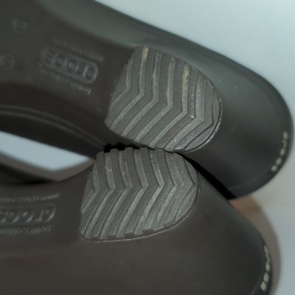 Crocs Ginger Mary Jane Wedge Heels Slip On In Brown Size 10 - Picture 10 of 12